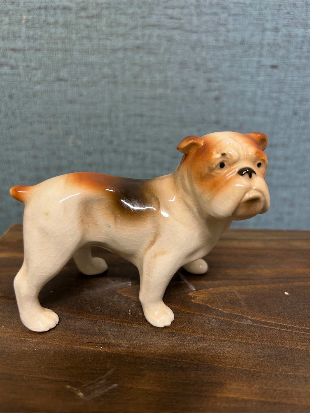 Vintage Hand Painted Ceramic Bulldog Figurine